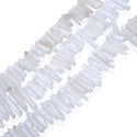 1 Strand Natural Raw Clear Crystal White Quartz Gemstone Bead Sticks, Small Drilled Stone Points, 15 Inch, GA1