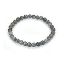 1 Strand Stretch Natural Grade A Labradorite Beaded Gemstone Bracelet, 6mm Beads, Length Selections: 7 inch/7.5 inch/8 inch