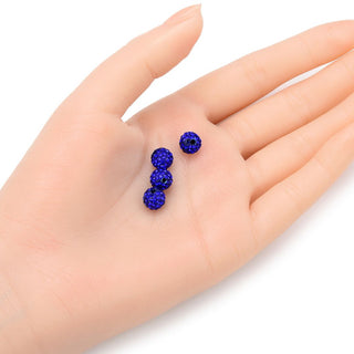 25pcs Adabele Grade AA+ Suncatcher Crystal Rhinestone Pave Polymer Clay Beads, Sapphire Blue, Size Selections: 8mm/10mm/12mm