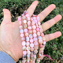 Natural Pink Opal Gemstone Oval Tumbled Pebble Beads, Irregular, 8mm to 10mm, Hole ID 1mm, 15 Inch/1 Strand, GZ12-4