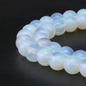 Lab Created White Opal Gemstone Round Beads, 1 Strand/15 Inch, Size Selections: 4mm/6mm/8mm/10mm
