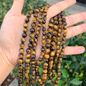 Natural Grade A Yellow Tiger Eye Gemstone Round Beads, 15 Inch/1 Strand, Size Selections: 4mm/6mm/8mm/10mm