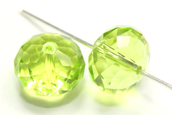 24pcs Adabele Austrian Faceted Rondelle Crystal Beads #5040, Light Olivine (Green), Size Selections: 6x4mm, 8x6mm, 10x8mm