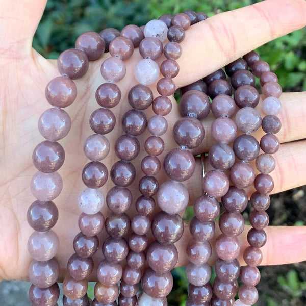 Natural Purple Aventurine Gemstone Round Beads, 1 Strand/15 Inch, Size Selections: 4mm/6mm/8mm/10mm