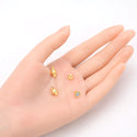 5 Sets Tarnish Resistant Round Magnetic Clasps, 18K Yellow Gold Plated Brass, 6mm Small, BF53-2