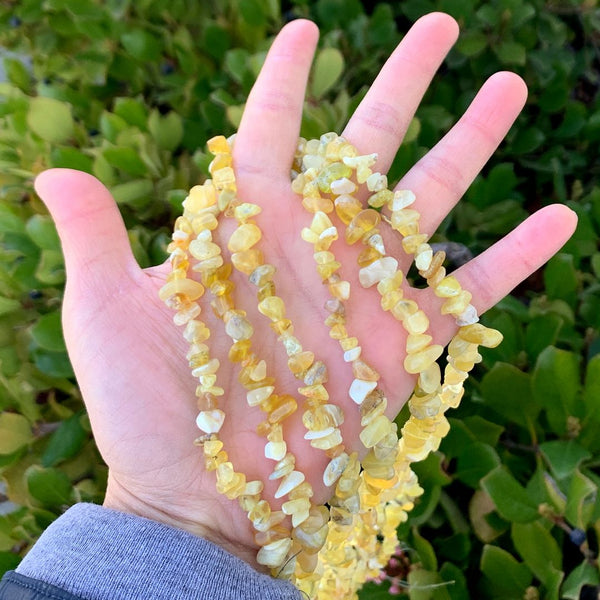 Natural Yellow Opal Gemstones Chip Beads, Free Form, 5mm-8mm, Hole ID 1mm, 1 Strand/31 Inch, GZ1-35