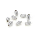 100pcs Oval Bicone Wire Coil Spring Beads, Sterling Silver Plated Brass, 8x5mm, Hole ID 1.3mm, CF111-S