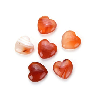 4pcs Natural Red Stripe Sardonyx Agate Heart-shaped Gemstone, 20mm Heart Loose Cut Stones, G3P-H5