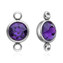 10pcs Grade A February Amethyst Purple Birthstone Links, Stainless Steel, Tarnish Resistant, 10mm, CCP36-2