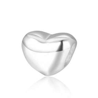 Solid 925 Sterling Silver Heart Love Charm Romance Friendship Bead