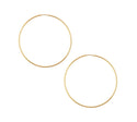 1 Pair Real 18K Yellow Gold Plated Sterling Silver Round Circle Hoop Earrings, 60mm/2.36 Inch, Extra Large,SSE87-6