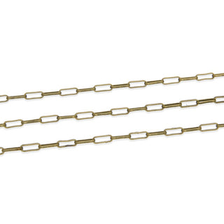 33 Feet Paperclip Cable Chain Link, Unfinished, Antique Bronze Plated Copper, Chain Width Selections: 2.3mm/3.4mm