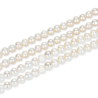Adabele Natural Potato Round Pearl Beads, White Cultured Freshwater Pearls, 9- 10mm, 1 Strand/14 Inch, FP3-10