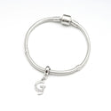1pc 925 Sterling Silver Letter G, Alphabet Charm Pendant Drop, 18mm Long, Hole ID 4.5mm, EC3-A7