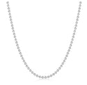 1pc 925 Sterling Silver Ball Link Chain Necklace, Tarnish Resistant Rhodium Plated, 4mm, Large Thick, Length Selections: 18 inch/20 inch