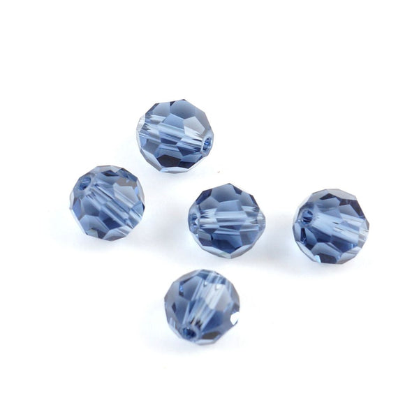 50pcs Adabele Austrian Faceted Round Crystal Beads #5000, Dark Indigo Blue, Size Selections: 4mm/6mm/8mm/10mm