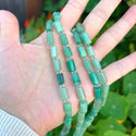Natural Green Aventurine Gemstone Faceted Tube Beads, 12x7mm, Hole ID 1mm, 15 Inch/1 Strand, GZ8-1