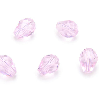 24pcs Adabele Austrian Faceted Teardrop Crystal Beads #5500, Rosaline Pink, 8mm x 6mm, Hole ID 1mm, SST-803