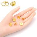 20pcs Tarnish Resistant Bezel Tray Earring Posts, 18K Yellow Gold Plated Brass, Bezel Inner Diameter Selections: 6mm/8mm/10mm/12mm