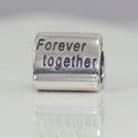1pc Solid 925 Sterling Silver Forever Together Commitment Scroll Bead Charm, Compatible with Pandora All Other Charm Bracelet, EC26