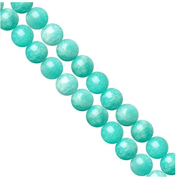 Natural Grade A Brazil Amazonite Gemstone Round Beads, 15 Inch/1 Strand, Size Selections: 4mm/6mm/8mm/10mm