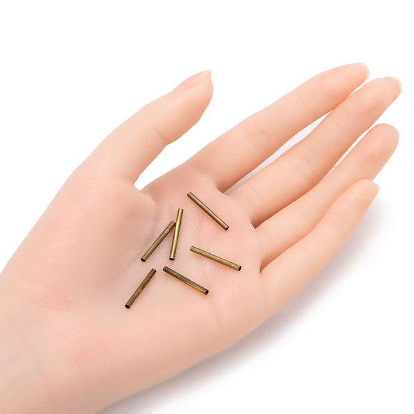 100pcs Smooth 20mm Tube Beads, Antique Bronze Plated Brass, Tarnish Resistant, Hole ID Selections: 1.5mm/2.4mm