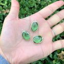 10pcs Grade A August Peridot Green Oval Birthstone Charm Drops, 18K Yellow Gold Plated Brass, 18x13mm, CCP6-G8
