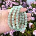 1 Strand Stretch Natural Green Aventurine Beaded Gemstone Bracelet, 8mm Bead, Length Selections: 7 inch/7.5 inch/8 inch/8.5 inch