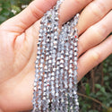500pcs Creative Club Faceted Bicone Crystal Glass Beads, Silver Shade, 4mm (0.16 Inch) Small Tiny, Hole ID 0.9mm, CCB432