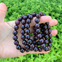1 Strand Stretch Natural Dark Red Garnet Beaded Gemstone Bracelet, 10mm Bead, Length Selections: 7 inch/7.5 inch/8 inch/8.5 inch