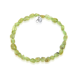1 Strand Stretch Natural Green Peridot Free Form Gemstone Bracelet, 5-8mm Small Beads, Length Selections: 7 inch/7.5 inch