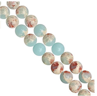 Natural Blue Aqua Terra Jasper Gemstone Round Beads, 15 Inch/1 Strand, Size Selections: 4mm/6mm/8mm/10mm