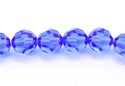 25pcs Preciosa Faceted Round Crystal Beads, Sapphire Blue, 6mm, Hole ID 1mm, Pre-2R613