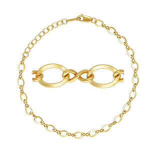1pc Real 1/20 14K Gold Filled 3.7mm Figure 8 Cable Chain Bracelet, 6.5 Inch with 1 Inch Extender, JB-22