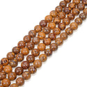 Natural Golden Tiger Skin Jasper Gemstone Round Beads, 1 Strand/15 Inch, Size Selections: 6mm/8mm/10mm