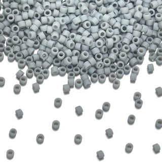 7.5g Miyuki Delica 11/0 Seed Beads, Opaque Matte Glazed Shark Fin DB2281