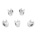 20pcs Victory Hand Sign Large Hole Beads, Hole ID 4.5mm, Antique Silver, Zinc Alloy Metal, MEC-F3