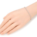 1pc 925 Sterling Silver Beaded Chain Bracelet, 3mm Beads, Tarnish Resistant White Gold Plated, Length Selections: 7 inch/7.5 inch/8 inch