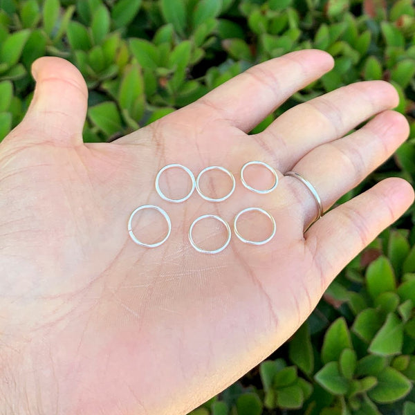 20pcs 925 Sterling Silver Open Jump Rings, 0.9mm/19 Gauge, Size Selections: 4mm/6mm/8mm/10mm/12mm