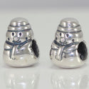 1pc Solid 925 Sterling Silver Snowman Bead Charm, Compatible with Pandora All Other Charm Bracelet, EC157