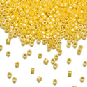 7.5g Miyuki Delica 11/0 Seed Beads, Opaque Canary Yellow Luster DB1562