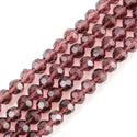 500pcs Creative Club Faceted Round Crystal Glass Beads, Burgundy Red, 4mm (0.16 inch) Small Tiny, Hole ID 1mm, CC2R411