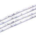 Natural White Howlite Gemstone Cylinder Tube Beads, 13x4mm, Hole ID 1mm, 14.5 Inch/1 Strand, GH-H6