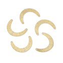 20pcs Brushed Raw Brass Moon Connector Link, 4-Hole, 29mm, Unplated/Uncoated, CF-C2