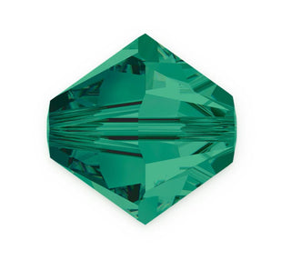 100pcs Preciosa Faceted Bicone Crystal Beads, Emerald (Green), Size Selections: 3mm/4mm/6mm