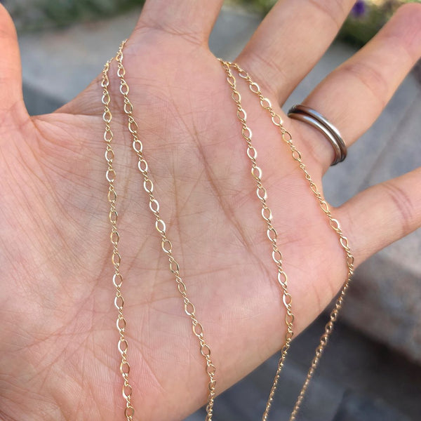 5 Feet 1/20 14K Gold Filled Unfinished Figure 8 Cable Chain Link, 2.1mm Width, Non Tarnish, KG-F1