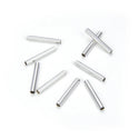 100pcs Smooth 20mm Tube Beads, Sterling Silver Plated Brass, Hole ID Selections: 1.5mm/2.4mm