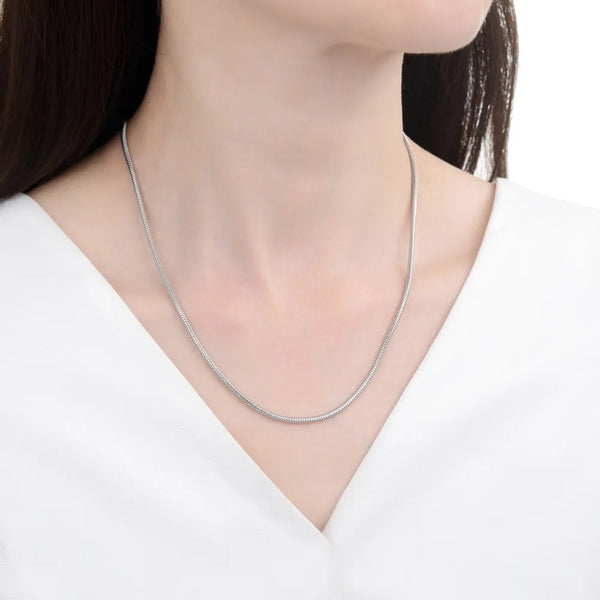 5pcs 304 Stainless Steel 2mm Round Snake Chain Necklaces (16 Inch/18 Inch/20 Inch/22 Inch/24Inch/26 Inch)