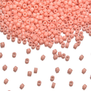 7.5g Miyuki Delica 11/0 Seed Beads, Duracoat Opaque Dyed Dark Salmon DB2112
