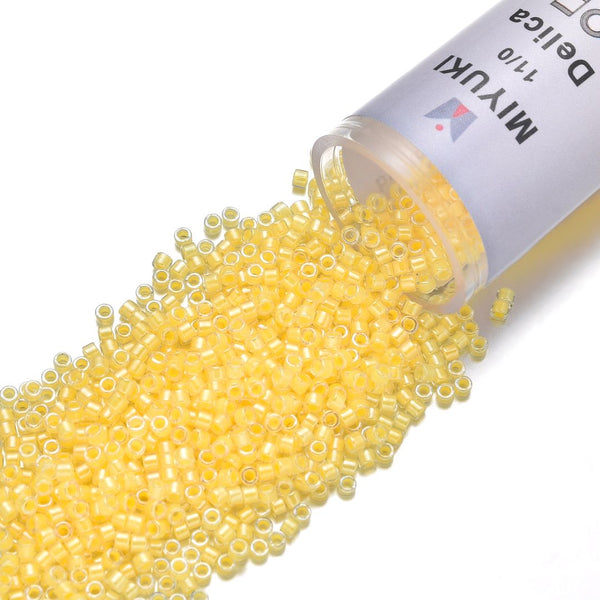30g Miyuki Delica 11/0 Seed Beads Translucent Luminous Dyed Sun Glow DB2032